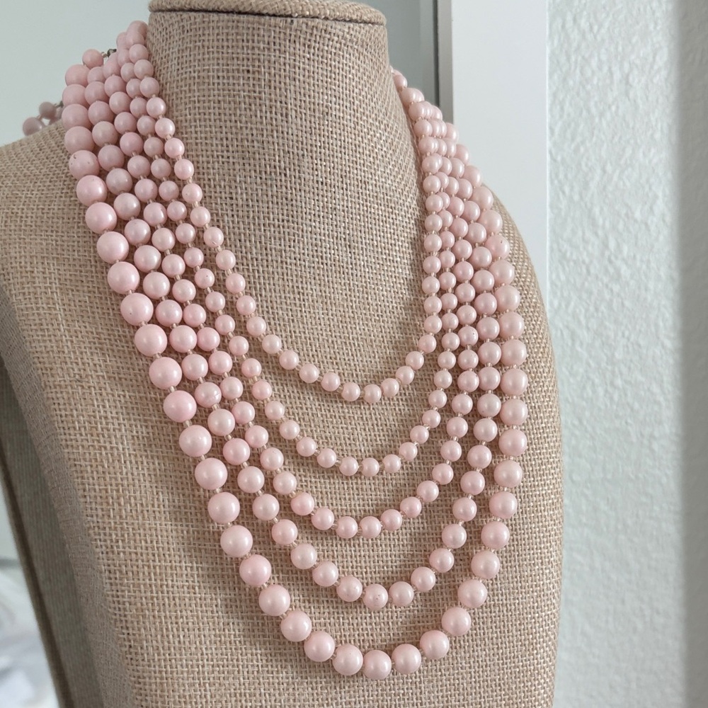 Japan Pretty in Pink Multi layered Beaded Necklace